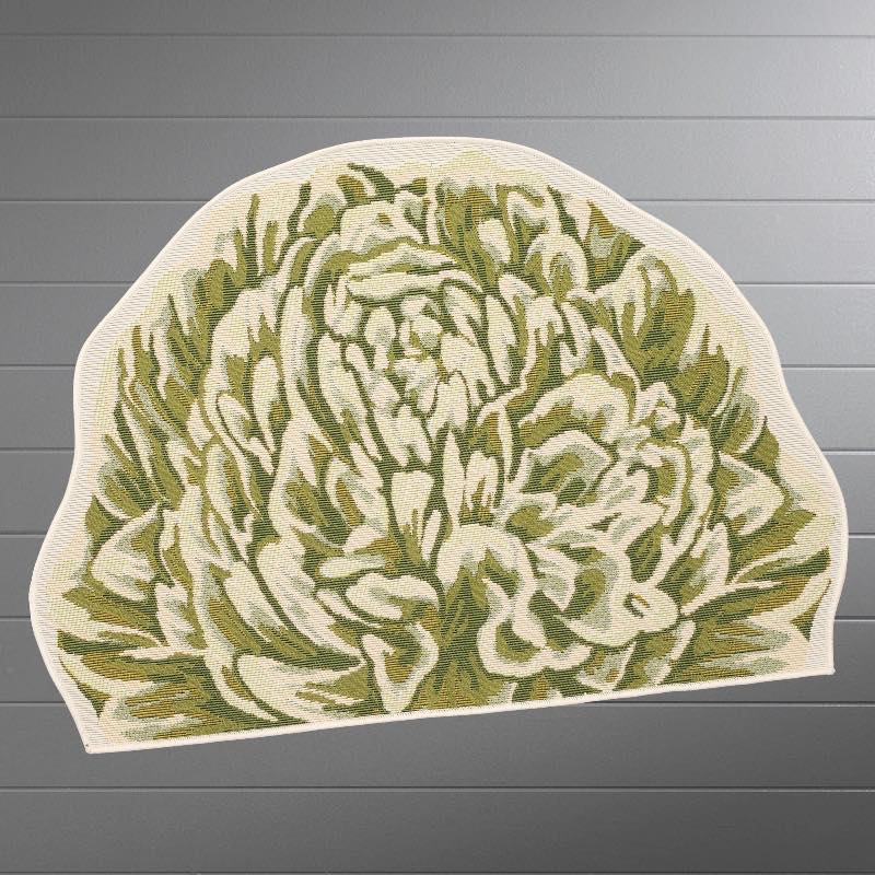 Half-Round Esencia Peony Green Doormat