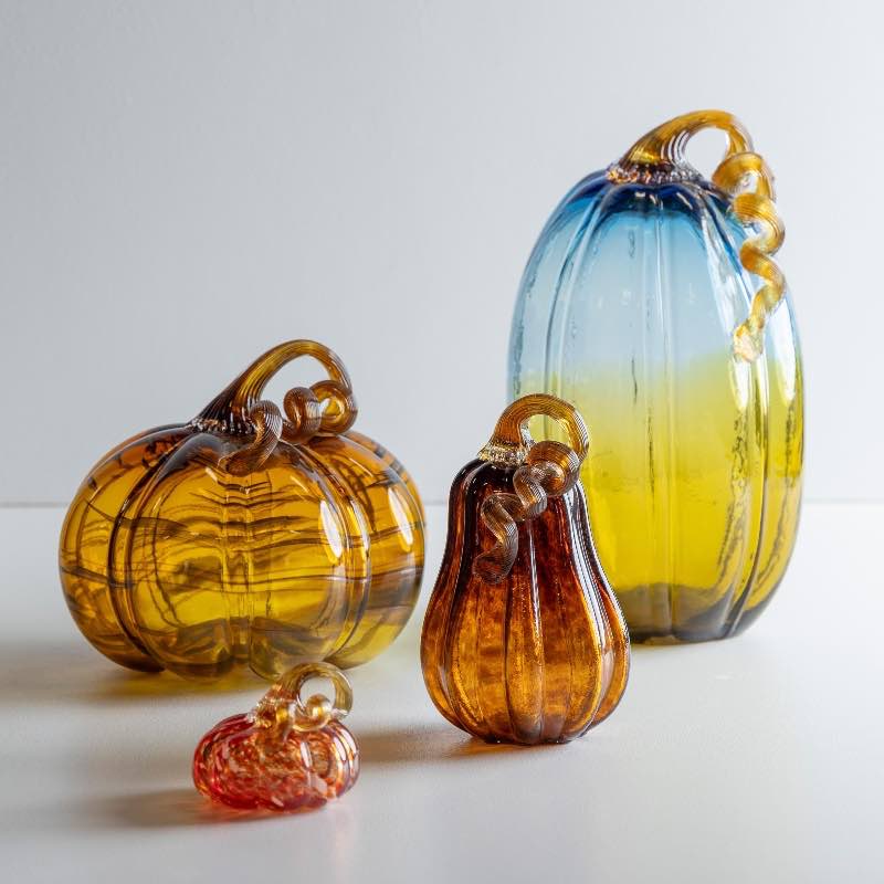 Glass Pumpkin Table Décor, Set of 4