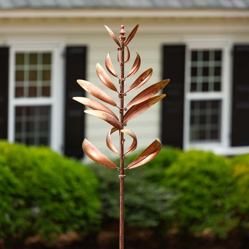 Metallic Leaf Wind Spinner