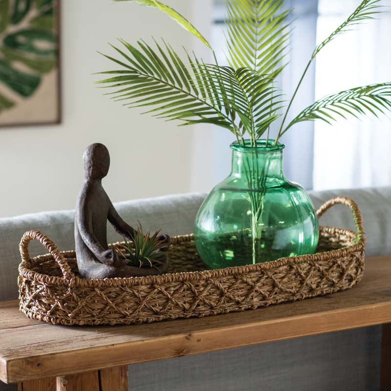 Woven Seagrass Tray with Handles