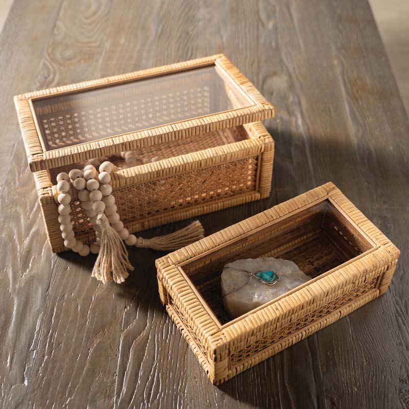 Rattan Display Boxes (set of 2)