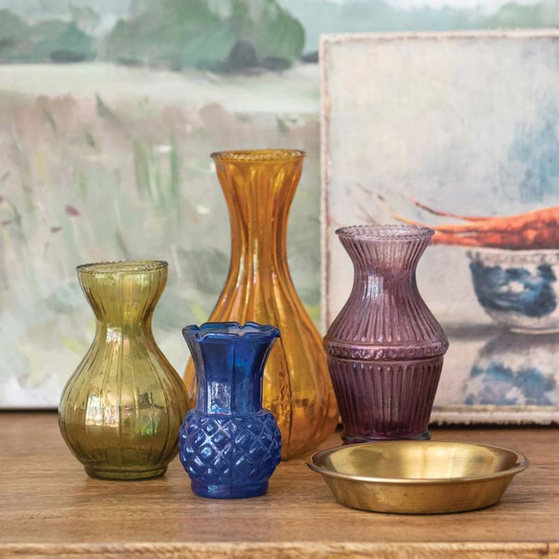 Pressed Glass Vases (set of 4)