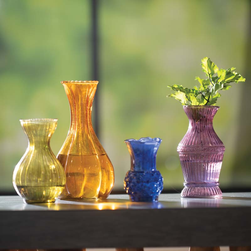 Pressed Glass Vases (set of 4)