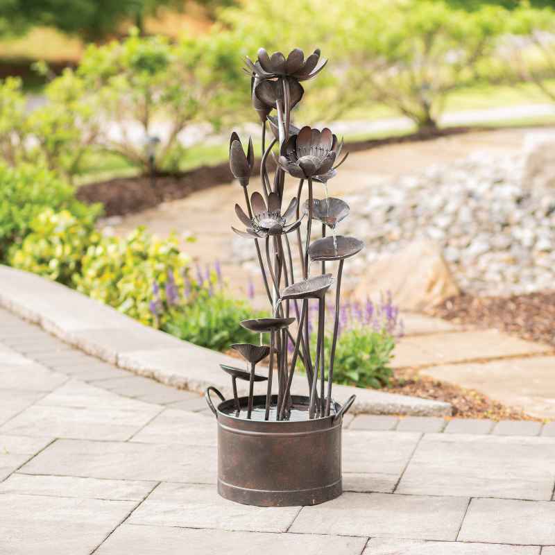 Metal Tiered Cascading Flower Fountain
