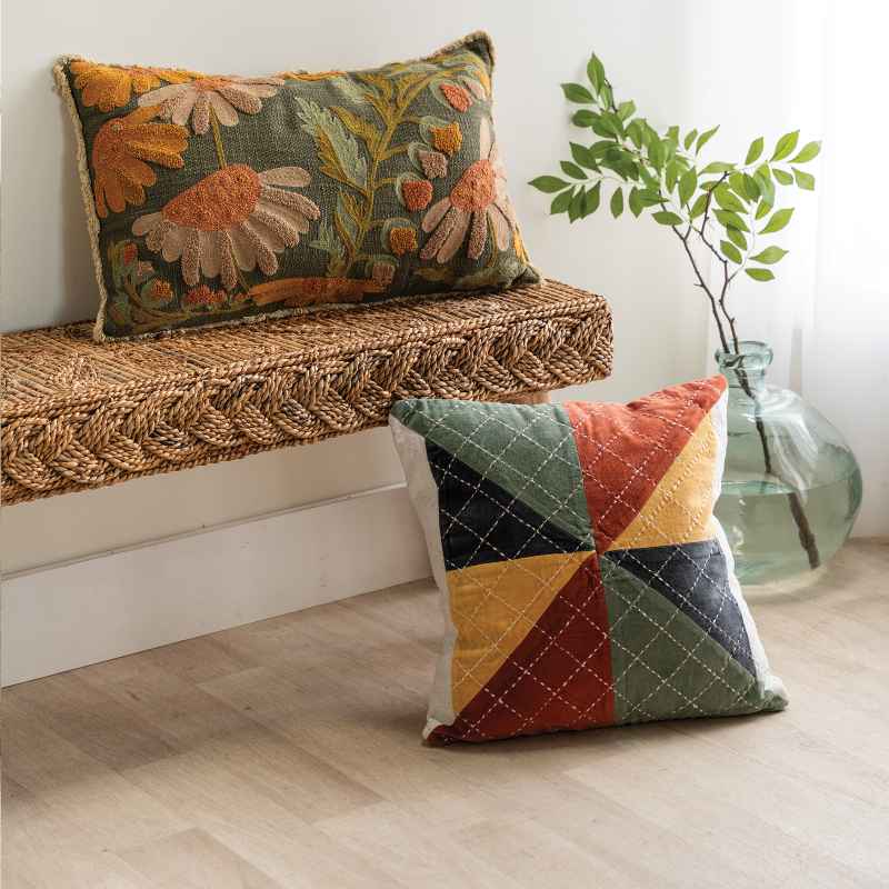 Kantha Stitch Pillow
