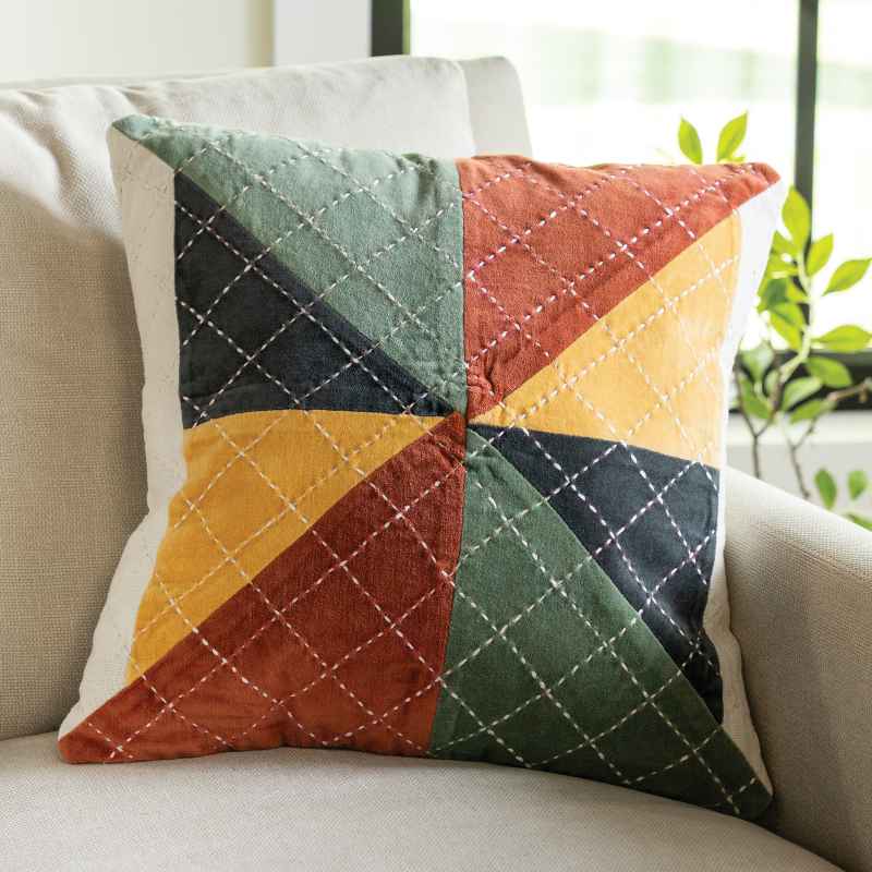 Kantha Stitch Pillow