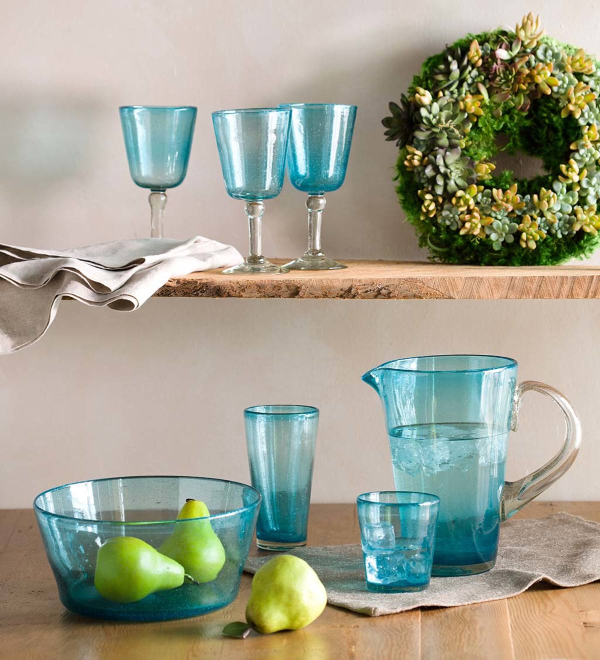 Bright Bubbled Recycled Glassware Collection For The