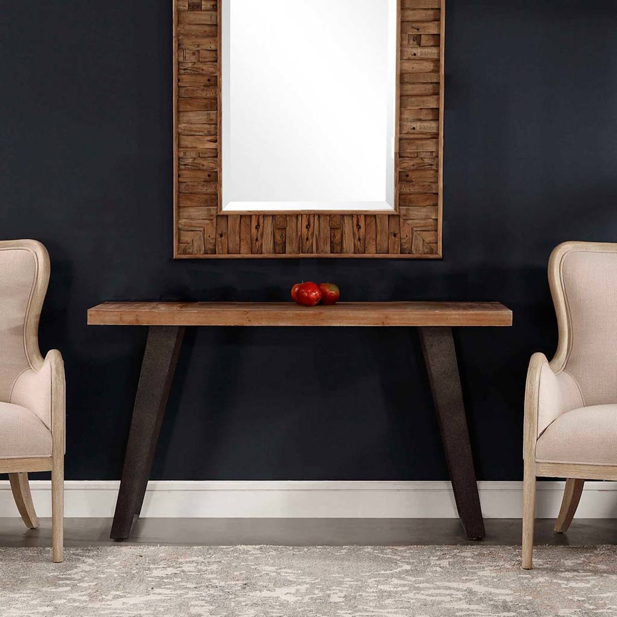 wood and metal console table