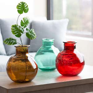 Block Bubble Glass Vase 4.5 x 3 x 11, 12 p/c