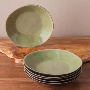 Recycled Glass Dinnerware, Set of 18 - Sand