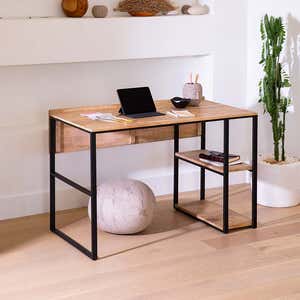 VivaTerra Mid-Century Modern Writing Desk with Shelves 4775al x 2175A