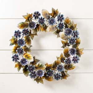 3D butterflies and wildflowers Metal wreath Sign – Wreath Sign Designs